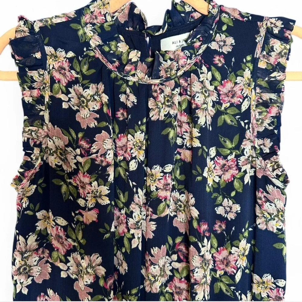 💜 Anthropologie | Ali & Jay Floral Sleeveless Wide Leg Jumpsuit (S) - Picture 6 of 11